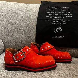 NEW John Fluevog Floyt leather slip on buckle shoes men size 5 women 7